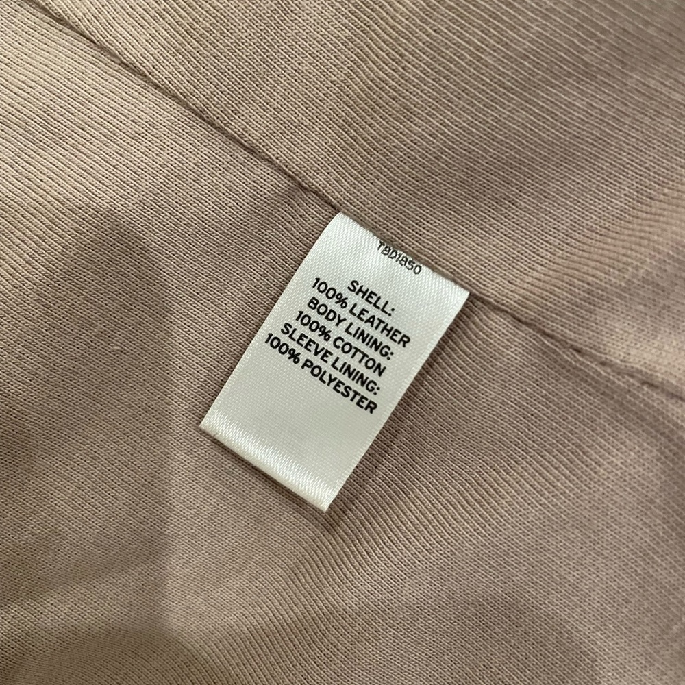 Hinge Beige Soft Leather Fall Jacket, Size Medium… - image 3